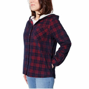 Soho Threads Womens' Corduroy Hooded Shirt Jacket